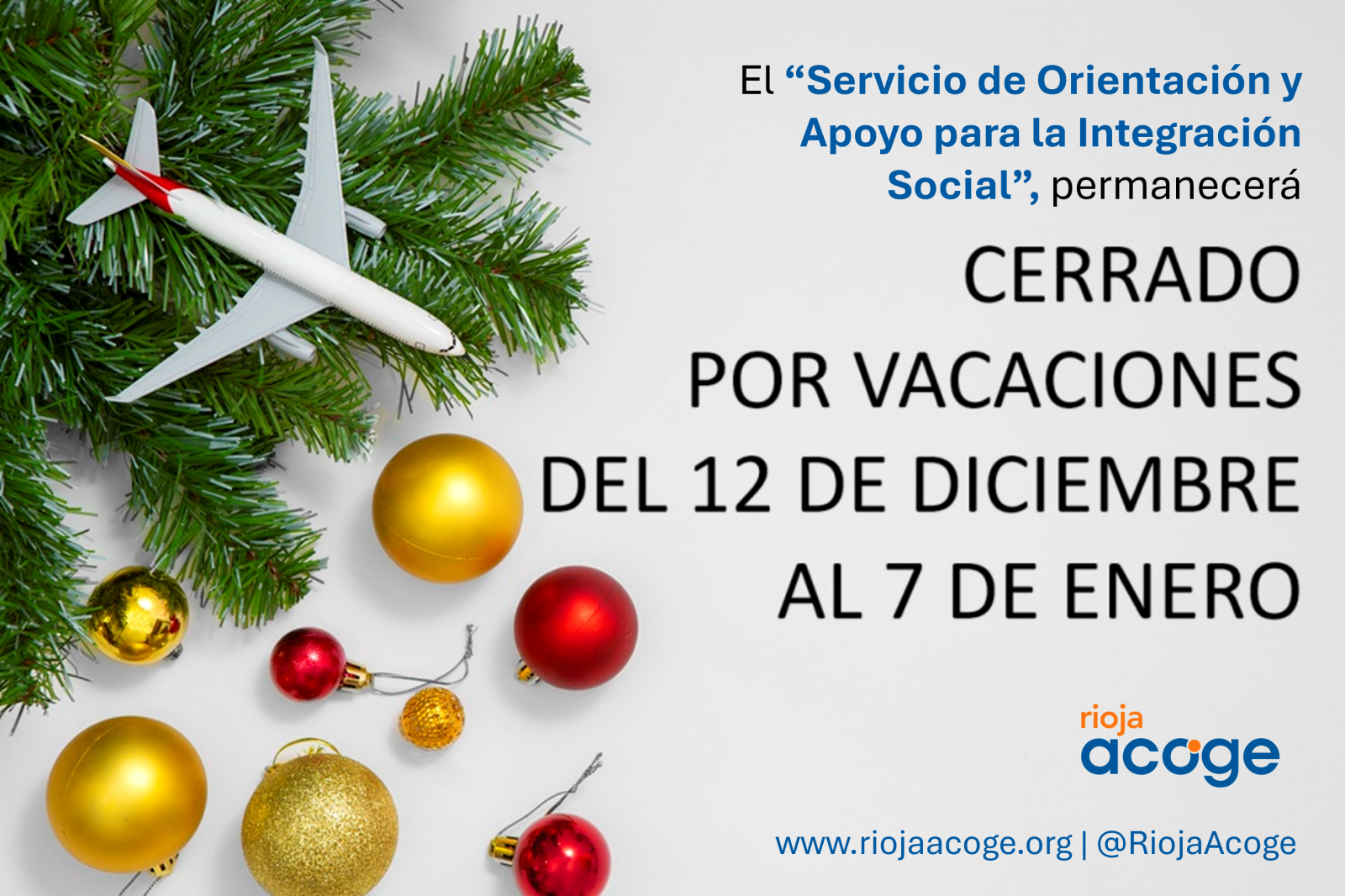 Vacaciones del Servicio de Orientación 