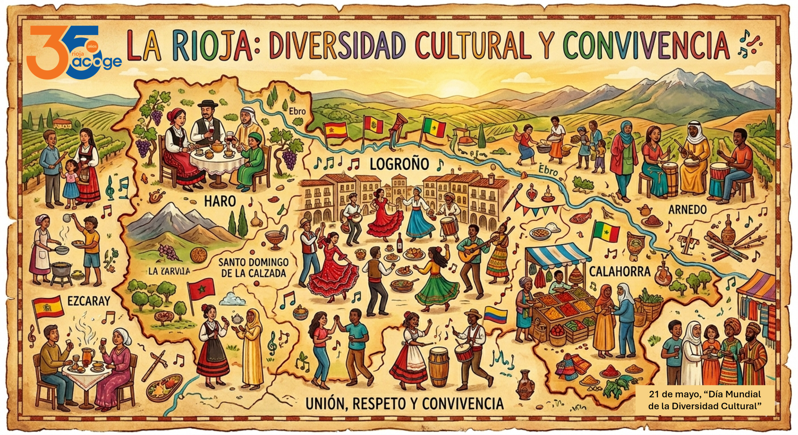 Ilustración diversidad cultural en La Rioja