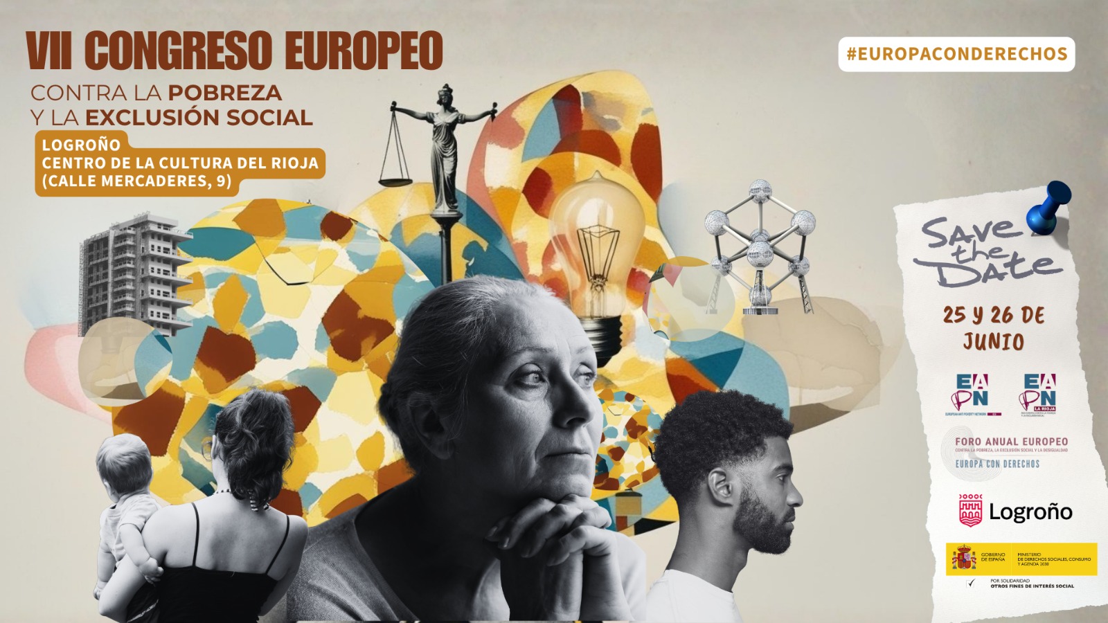 Cartel informativo sobre el Congreso de EAPN en Logroño 25 y 26 junio 2026