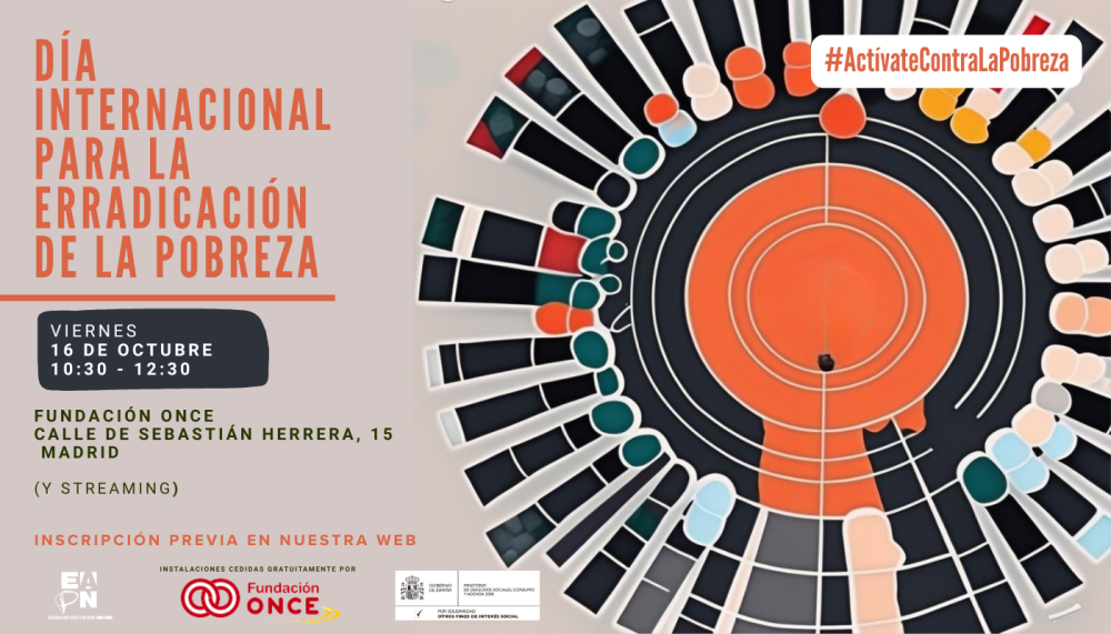 Cartel con información del Acto con motivo del Día Internacional para la Erradicación de la Pobreza